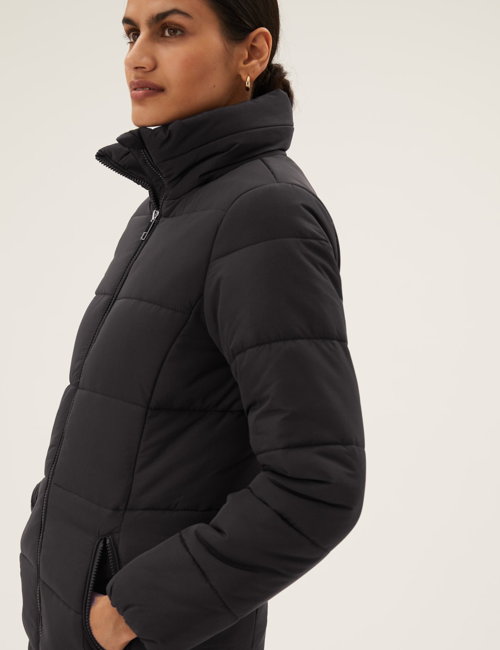 M&s collection funnel neck coat deals