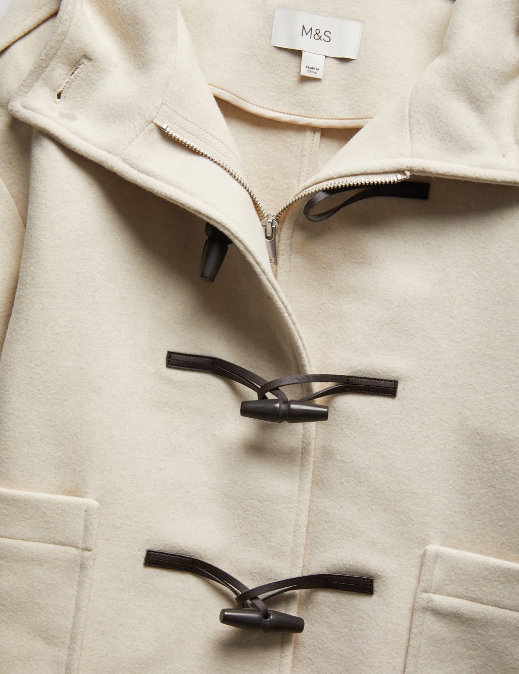 Wool Blend Hooded Short Duffle Coat M S Collection M S