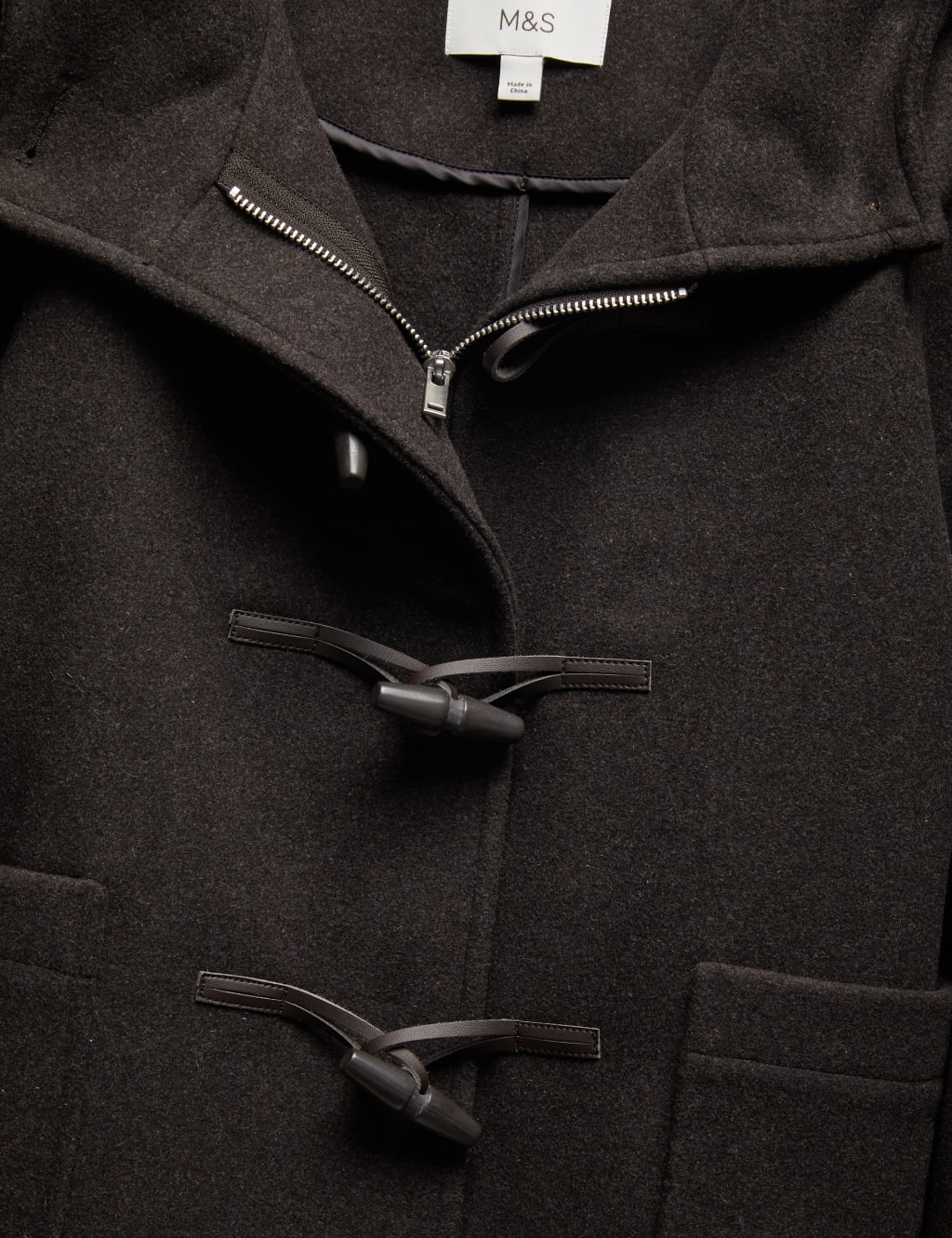 Wool Blend Hooded Short Duffle Coat M S Collection M S