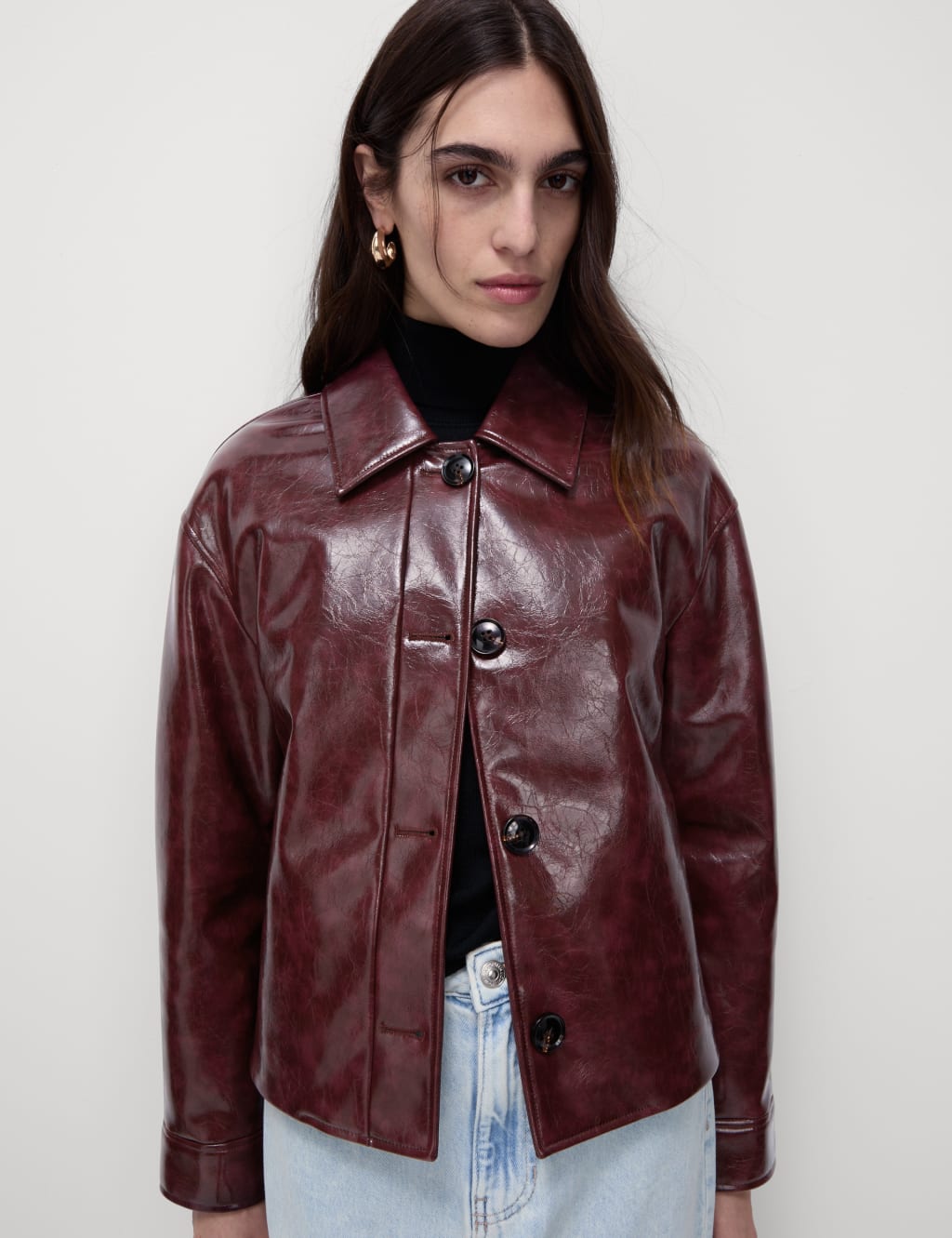 Womens high shine jacket best sale