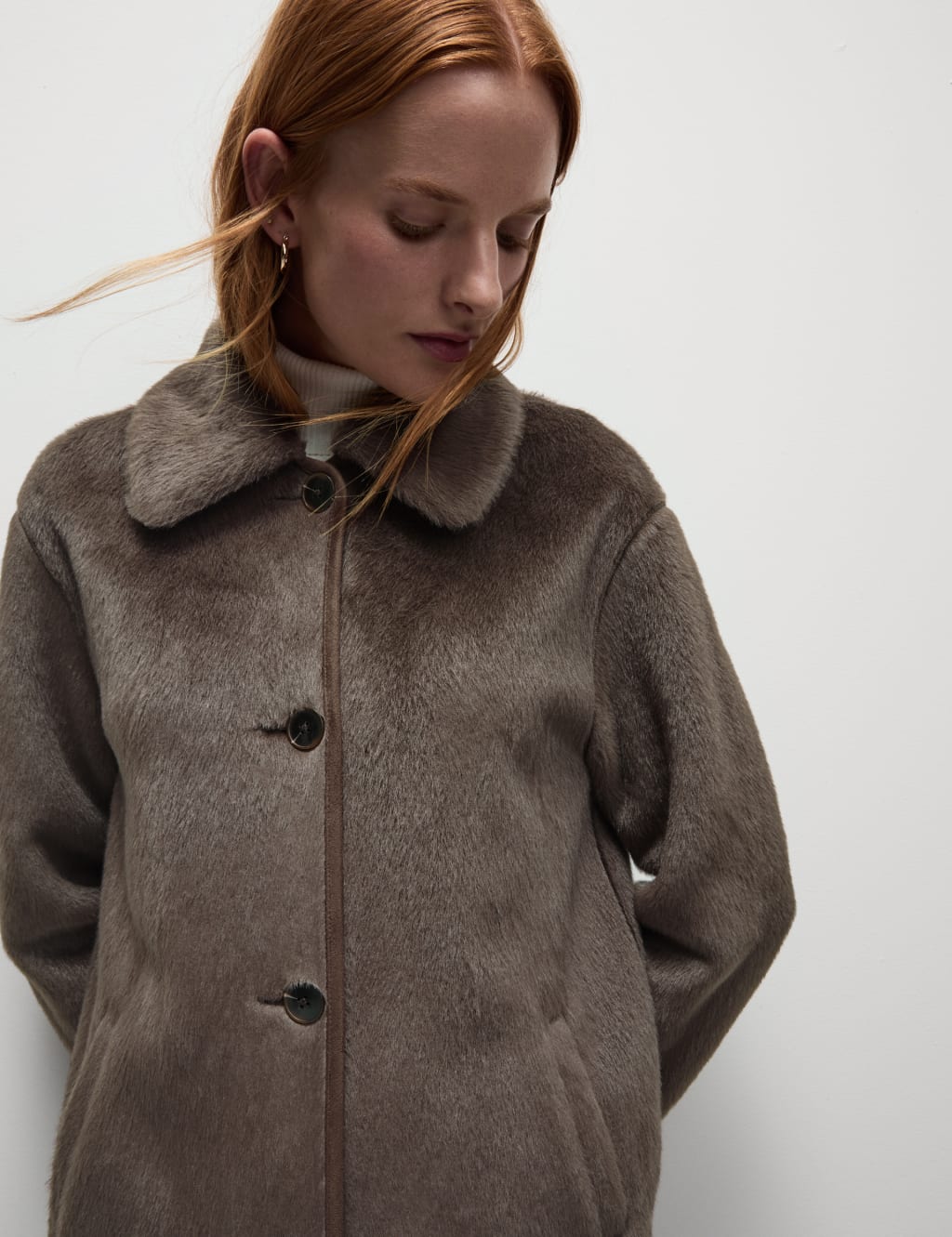 Faux Fur Longline Coat