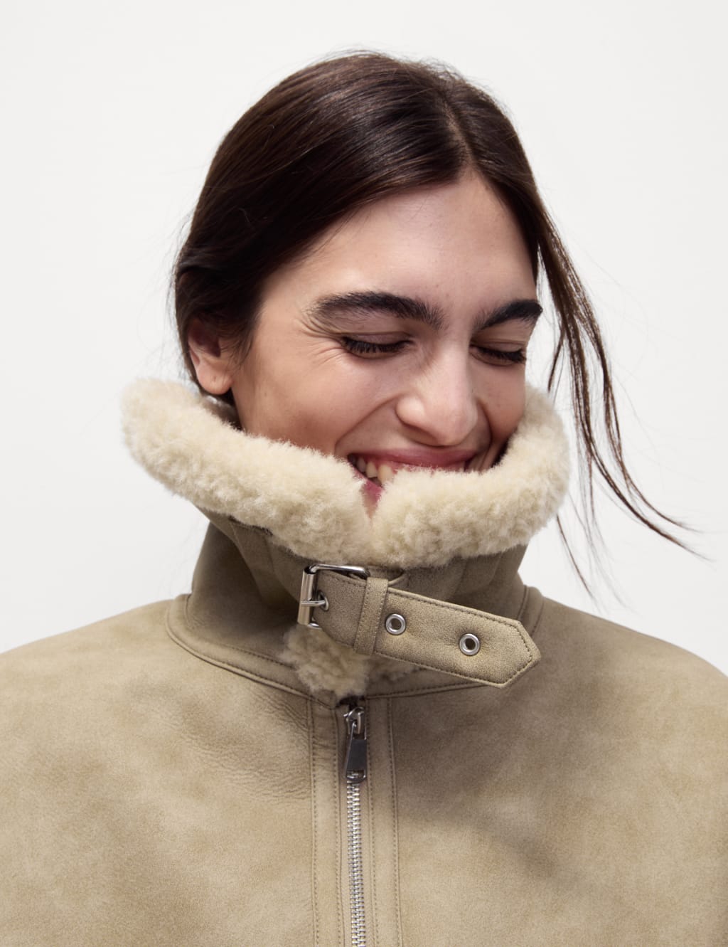Marks and spencer shearling jacket store