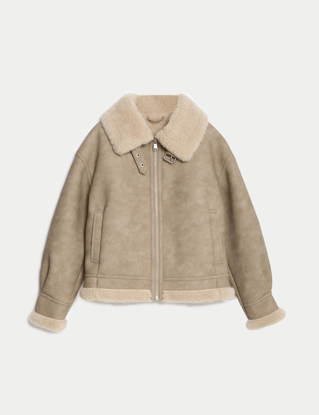 M&s shearling jacket hotsell