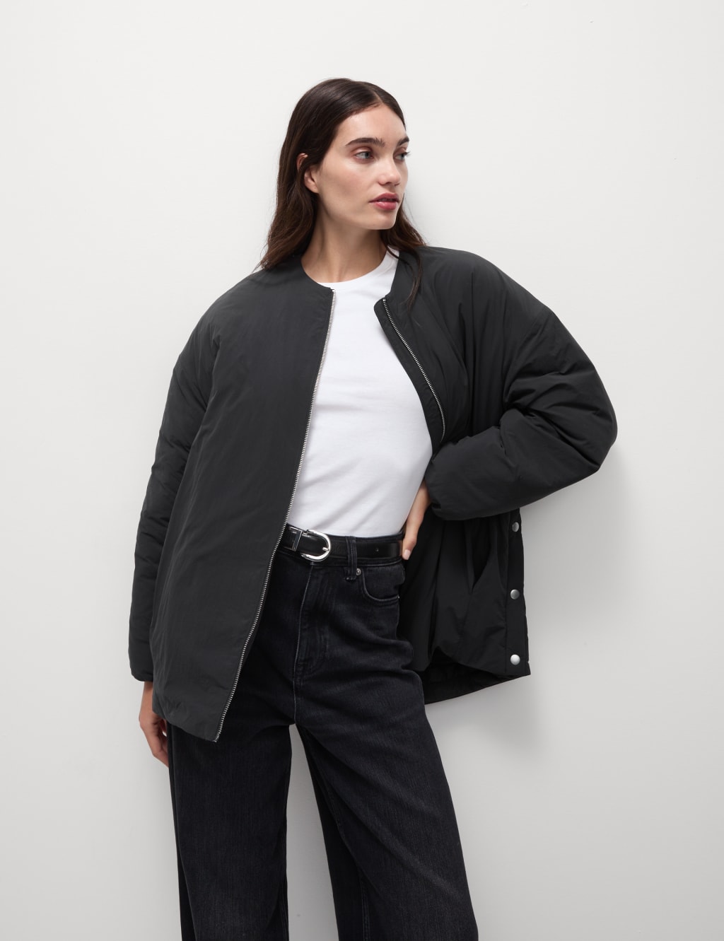Clean Quilted Collarless Jacket