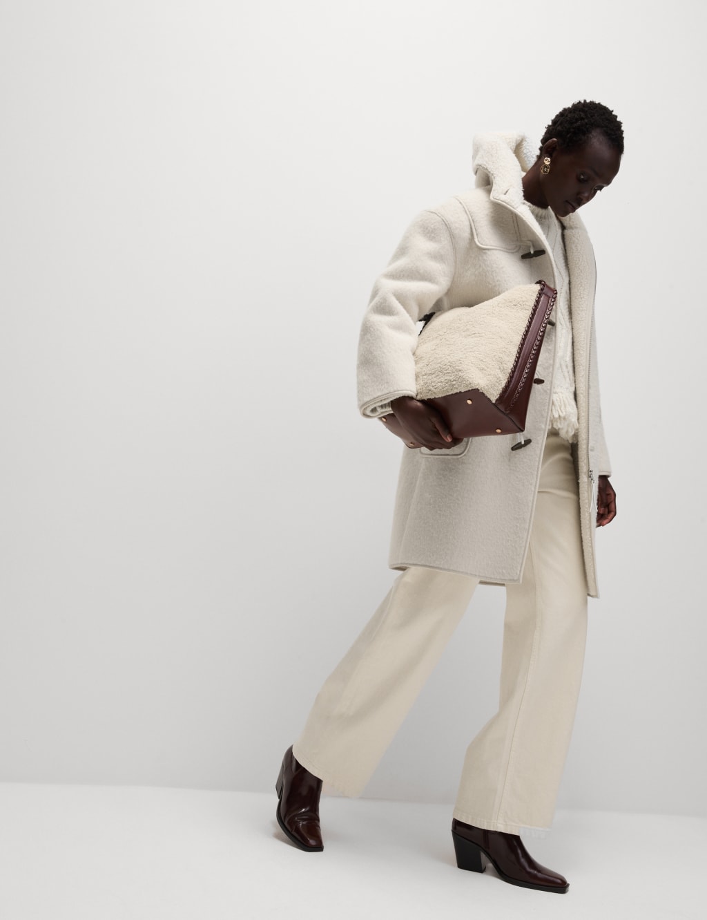 Textured Duffle Coat M S Collection M S