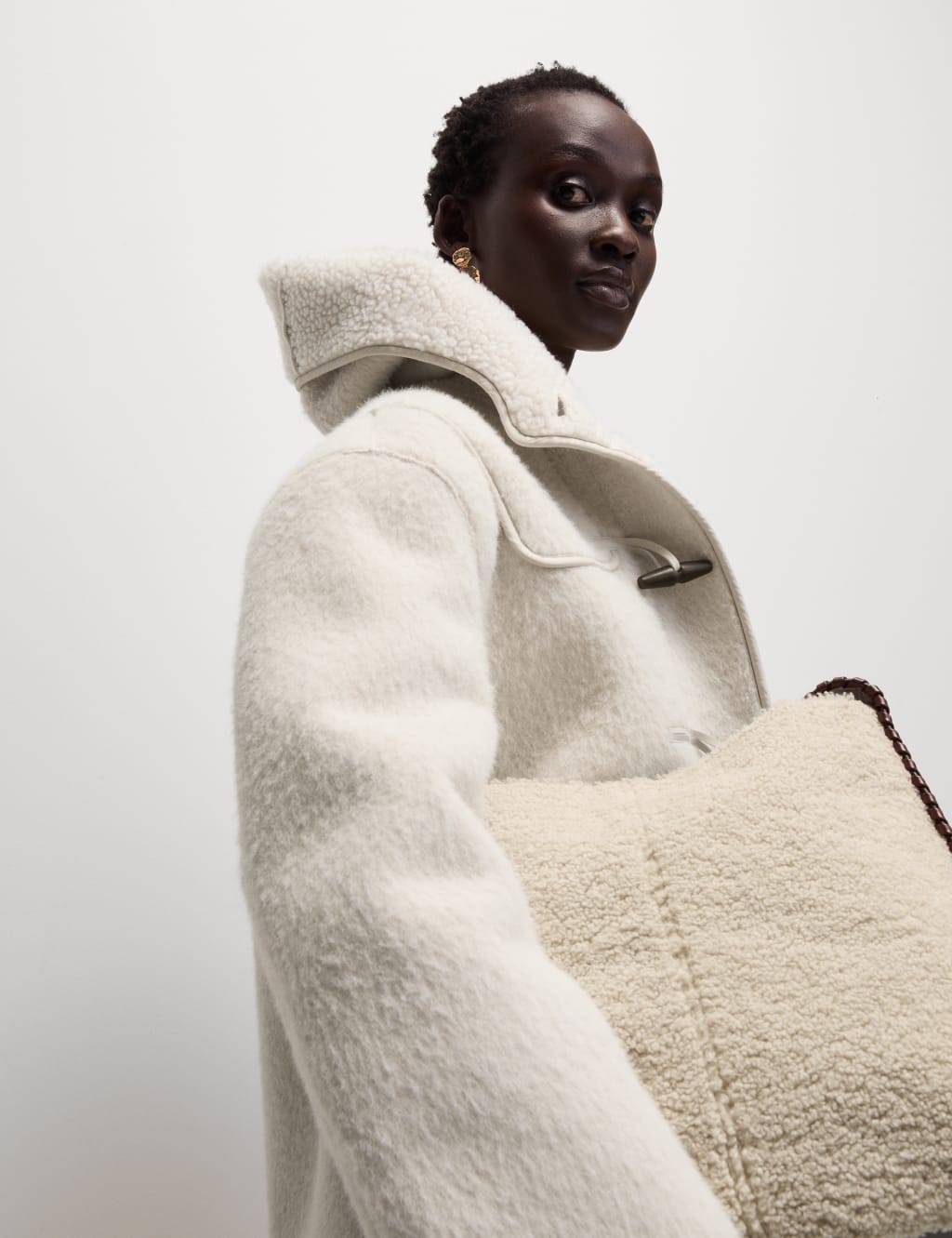 Textured Duffle Coat M S Collection M S