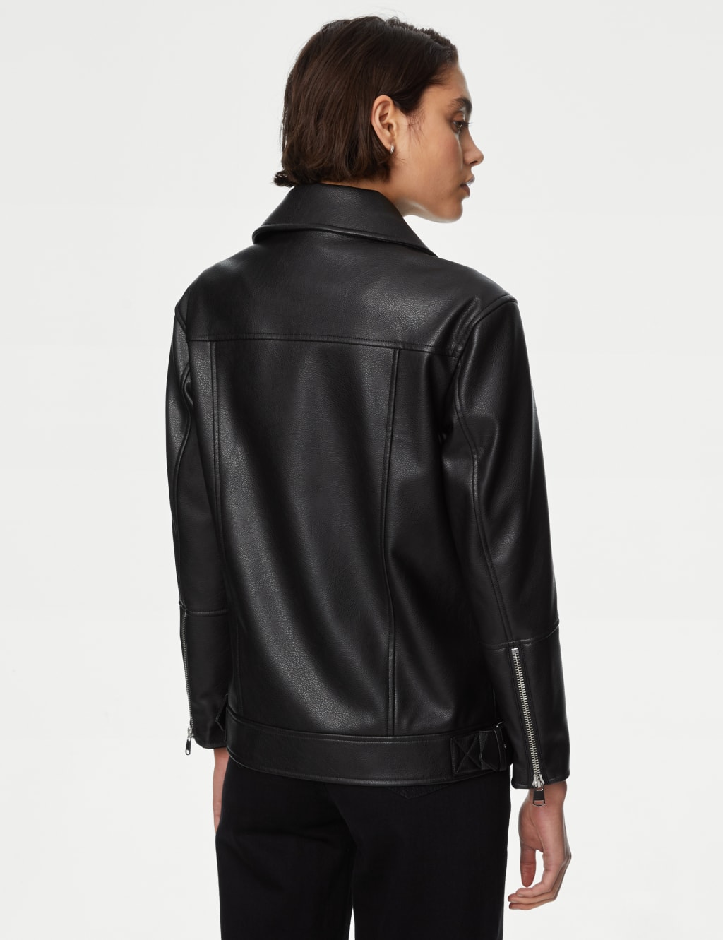 Marks and spencer faux leather jacket online