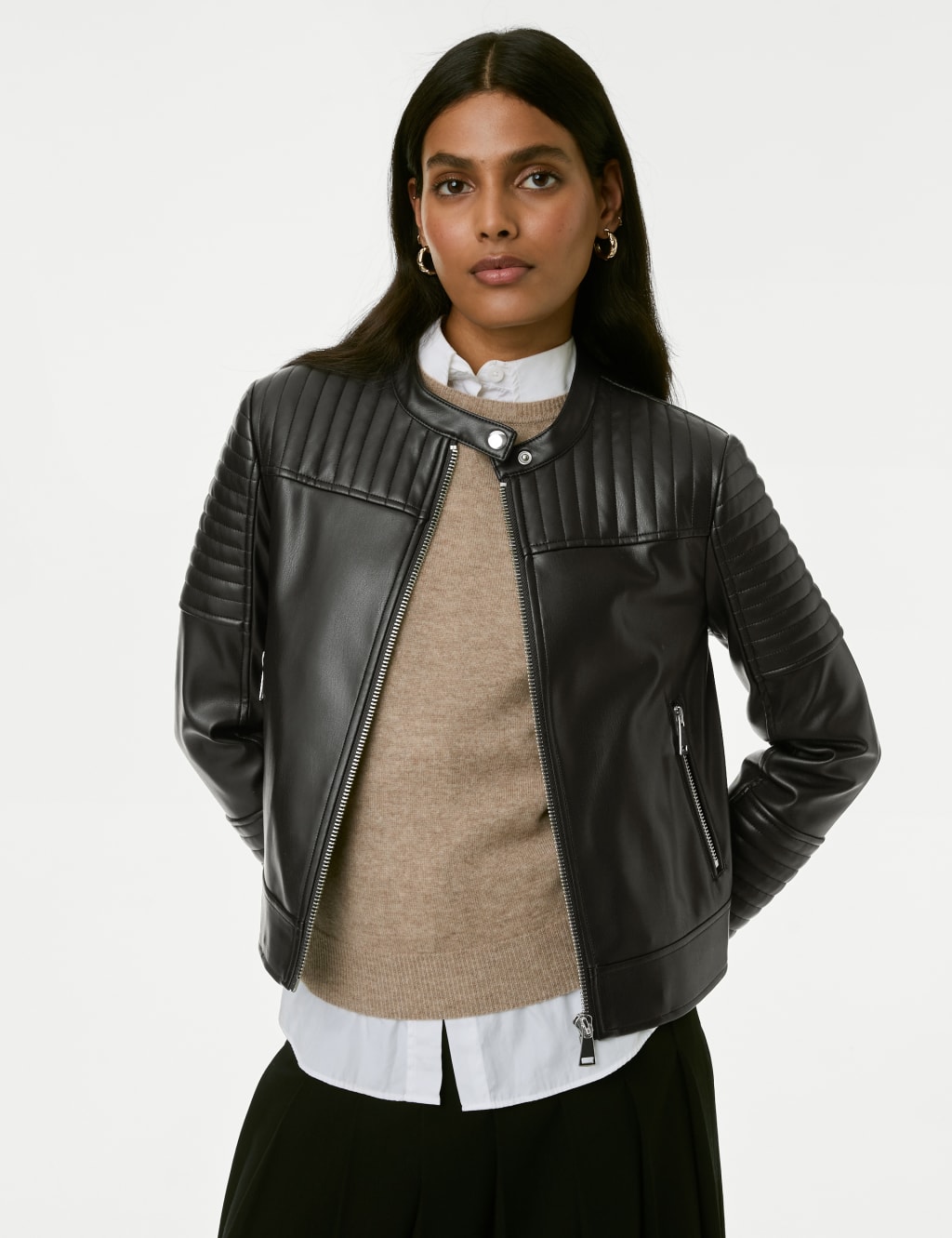 Marks and spencer ladies leather jackets sale