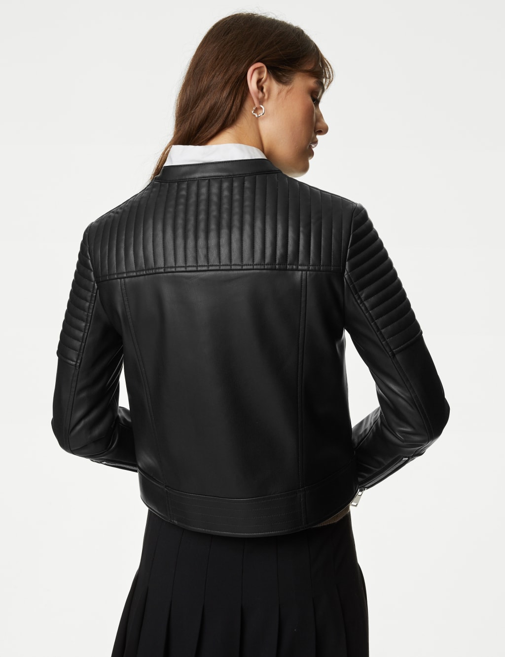 Quilted moto jacket top