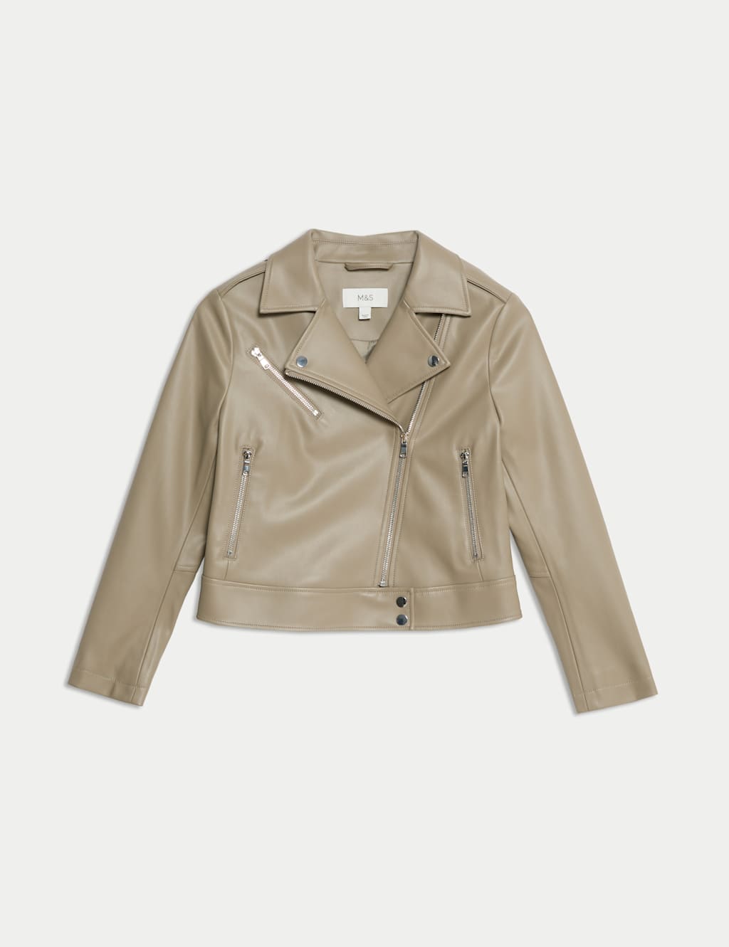 Petite Faux Leather Biker Jacket 2 of 6