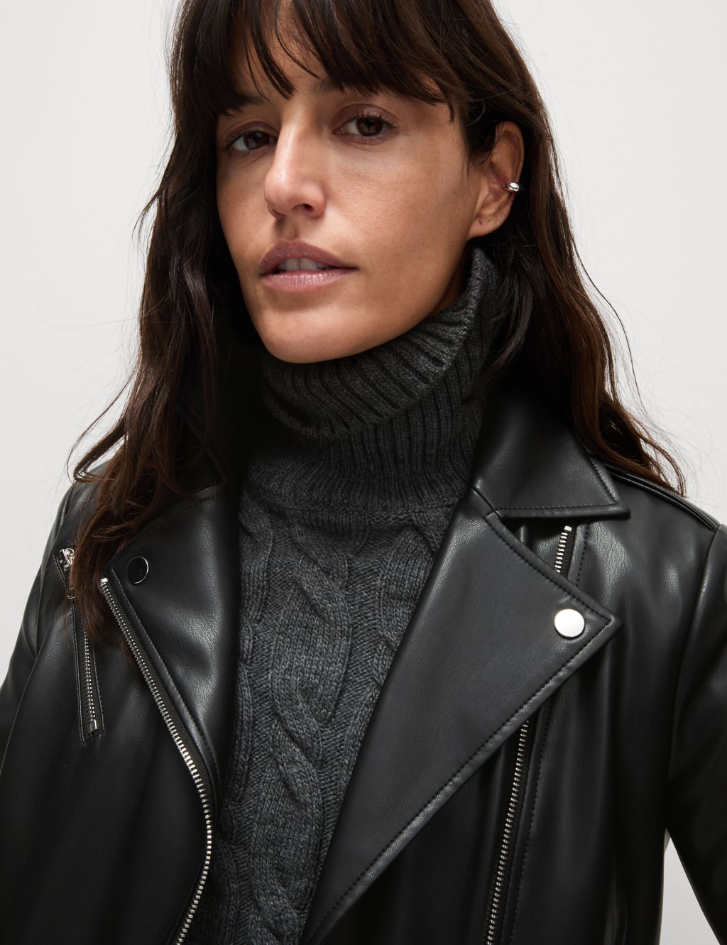 Polo leather biker jacket discount
