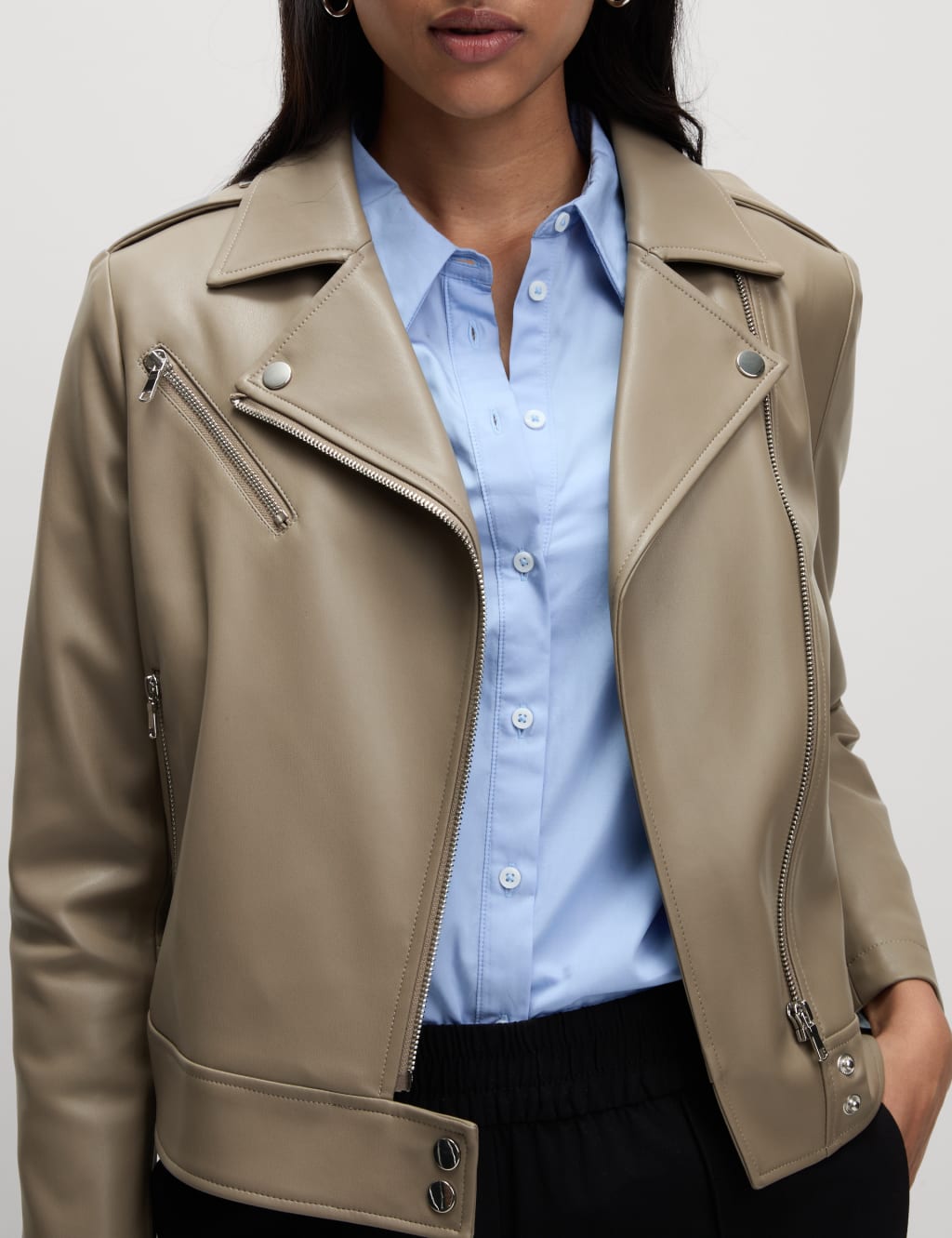 Faux Leather Biker Jacket 3 of 7