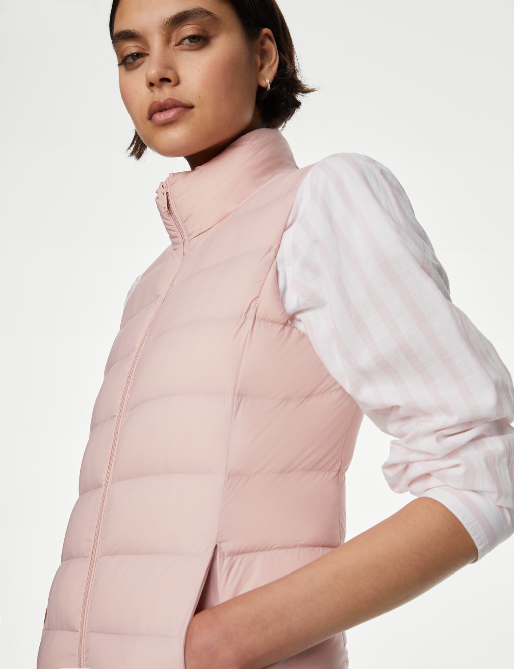 Feather Down Quilted Packaway Puffer Gilet
