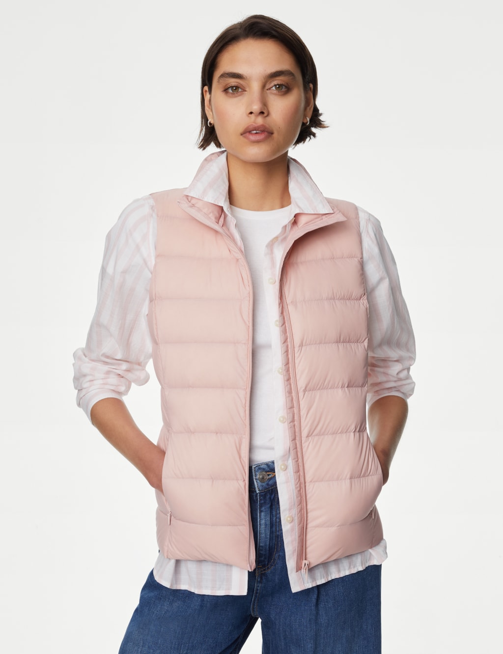 Feather and down gilet top