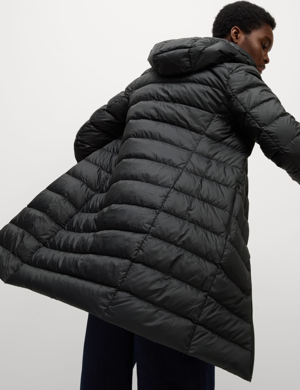Feather Down Padded Puffer Coat M S Collection M S