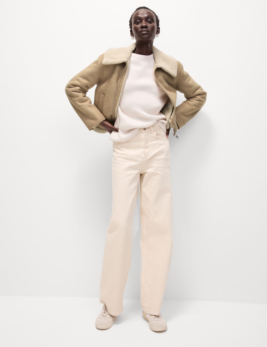 Khaki shearling jacket new arrivals