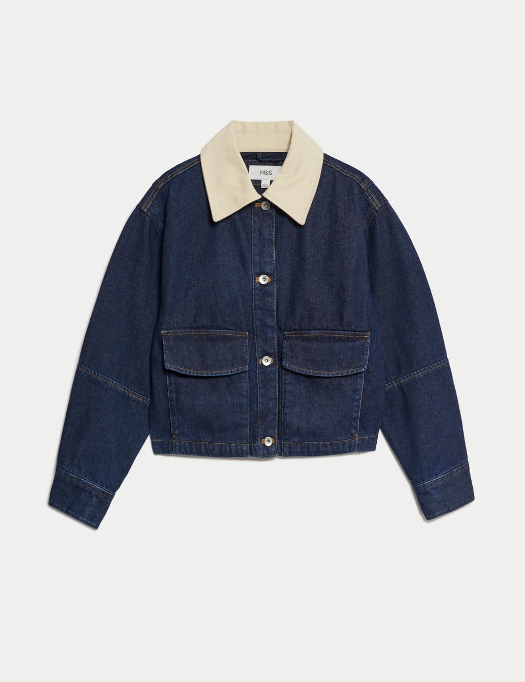 Collared Relaxed Denim Jacket 2 of 7