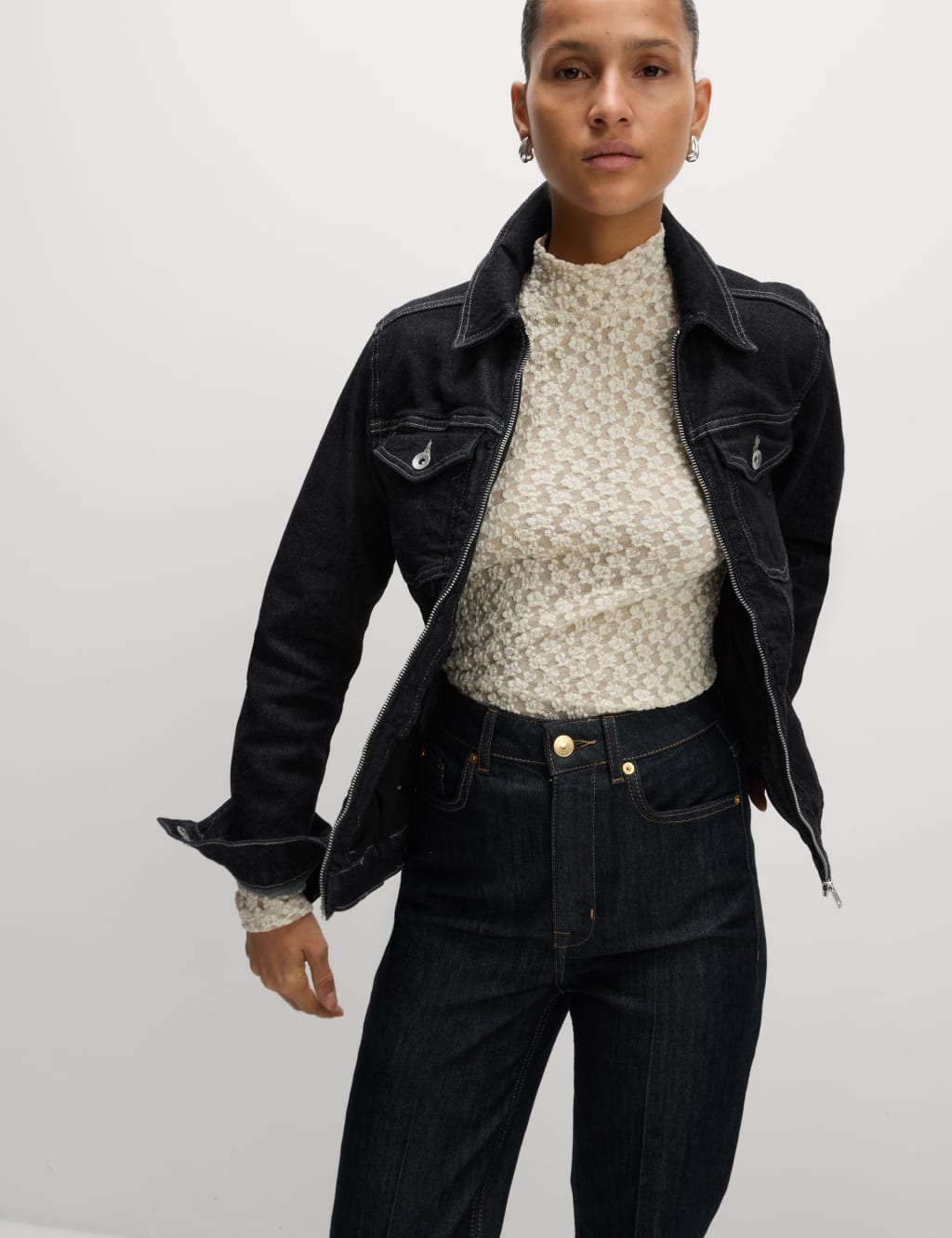 Denim Waisted Jacket 5 of 8