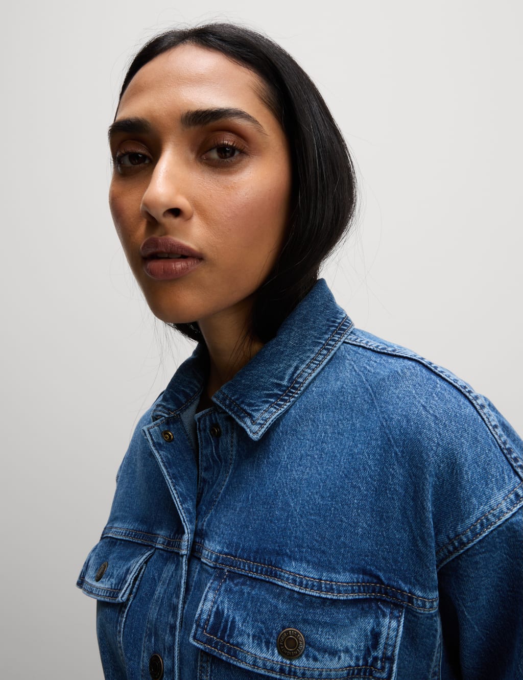 Denim Belted Relaxed Jacket 3 of 8