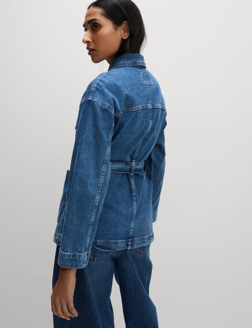 Denim Belted Relaxed Jacket 5 of 8
