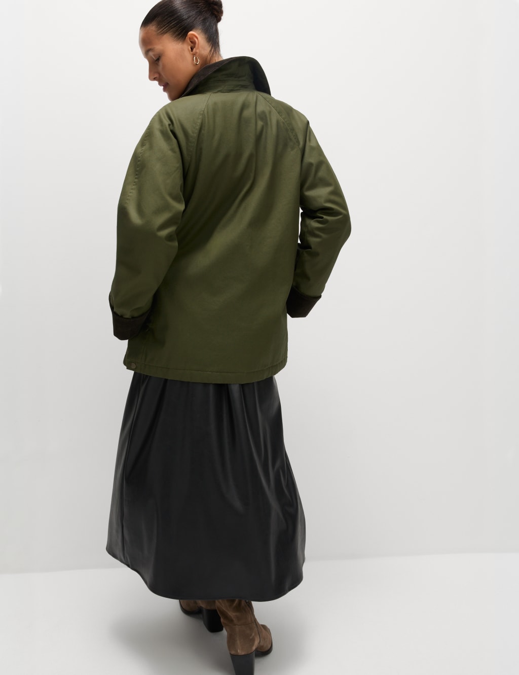 Cotton Rich Waxed Quilted Parka Coat 4 of 8
