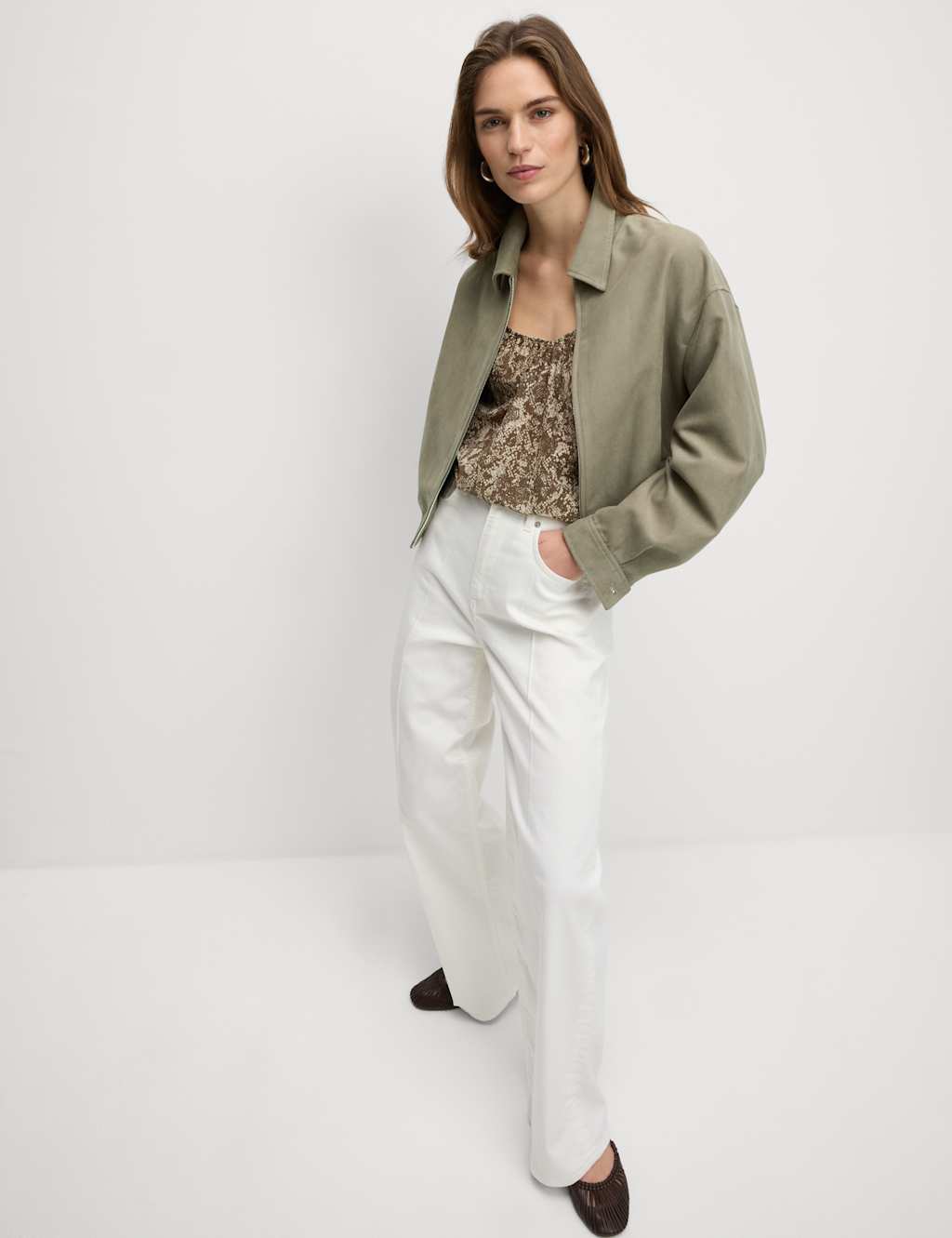 Suedette Relaxed Harrington Jacket 3 of 6