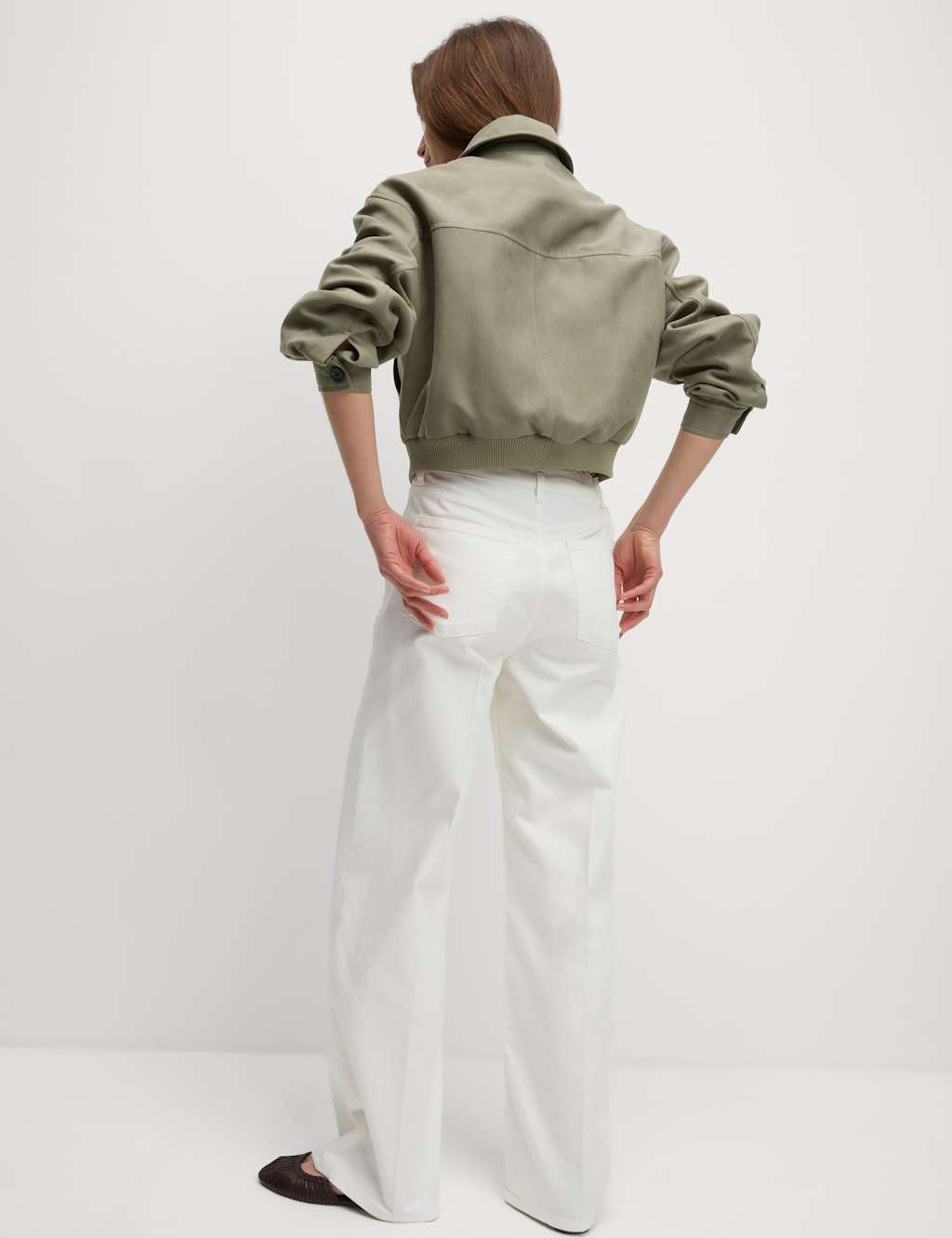Suedette Relaxed Harrington Jacket 4 of 6