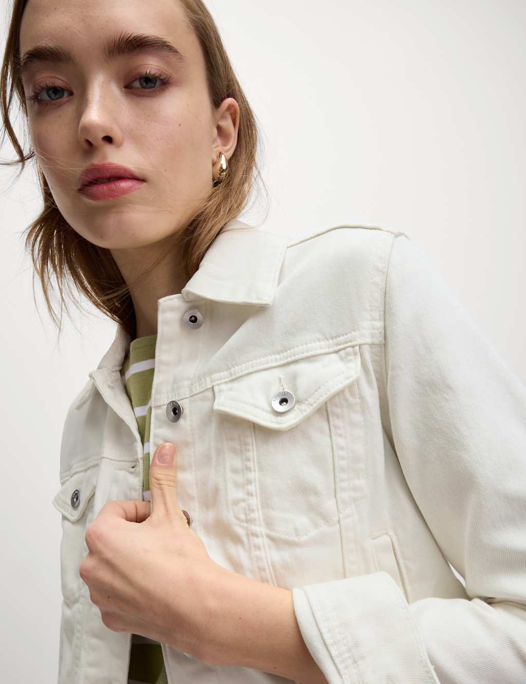 Cotton Rich Denim Jacket with Stretch 3 of 8
