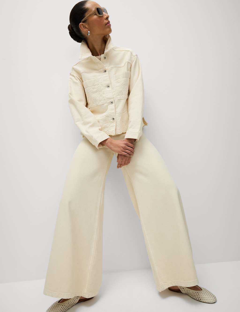 Denim Embroidered Relaxed Shacket 3 of 7
