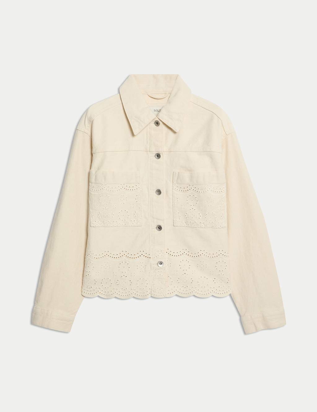 Denim Embroidered Relaxed Shacket 2 of 7