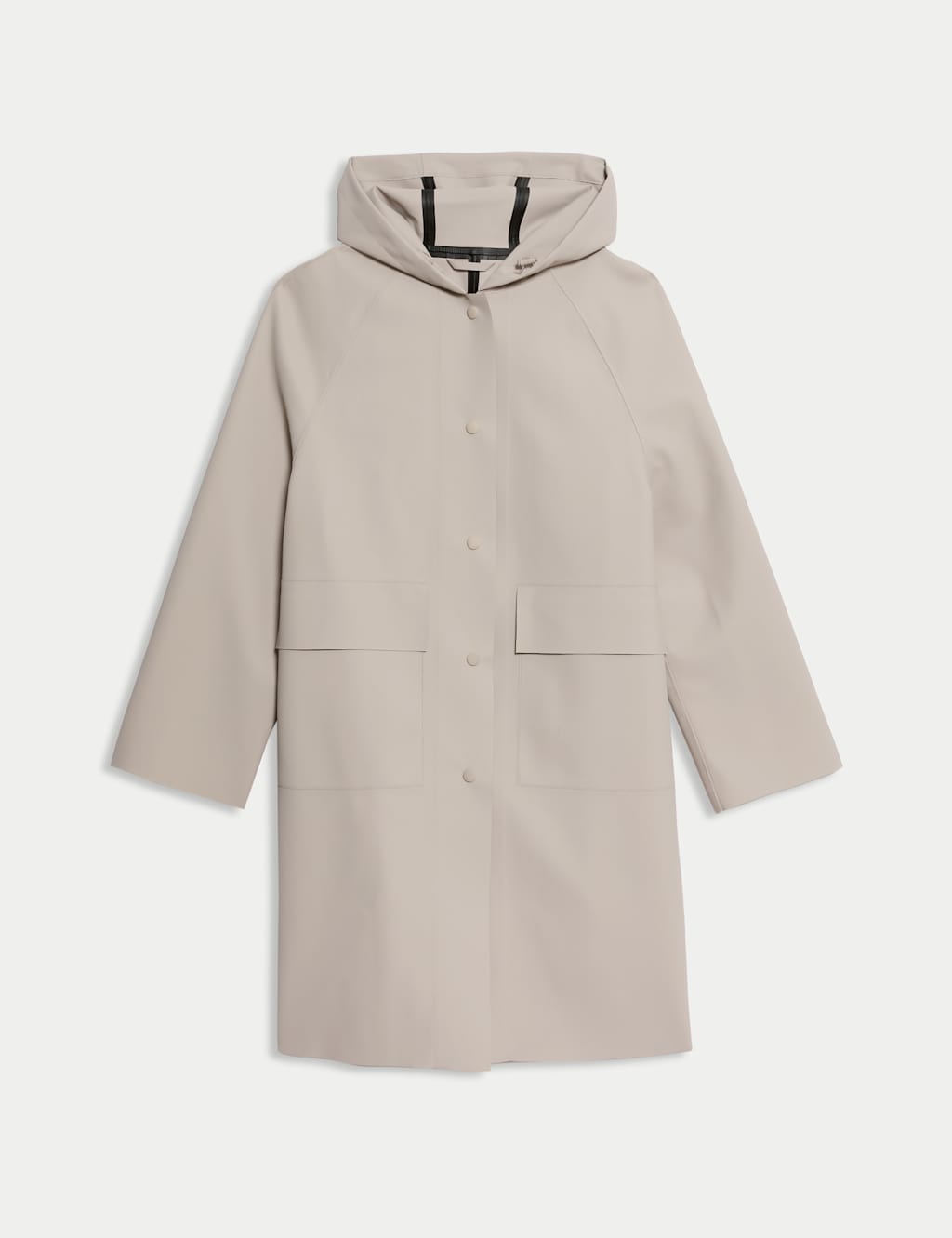 Rubber Hooded Clean Longline Parka Coat 2 of 8