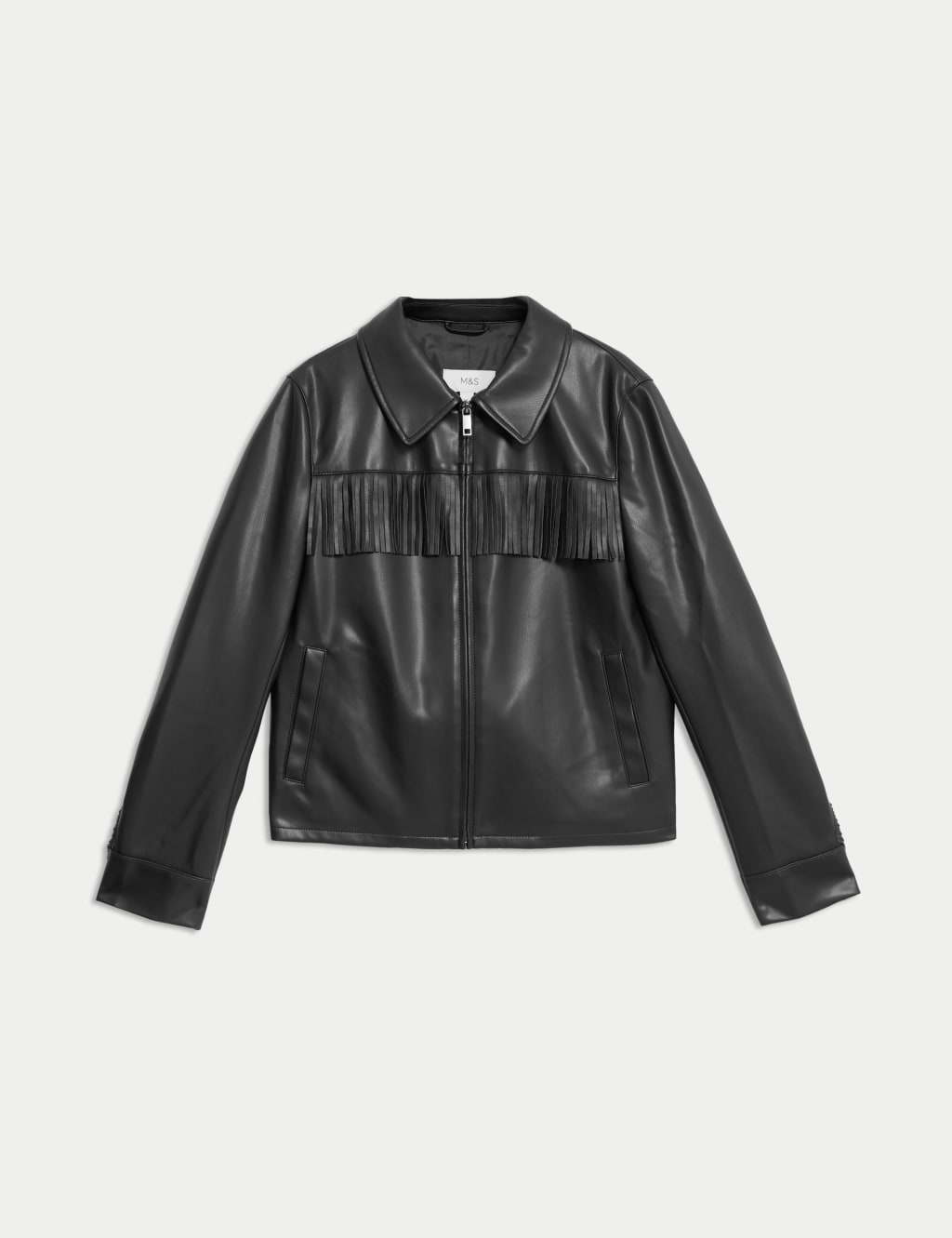 M&s black leather jacket shop