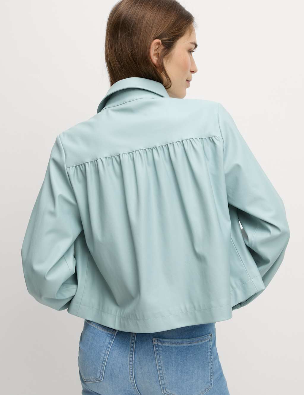 Faux Leather Cropped Jacket 5 of 7