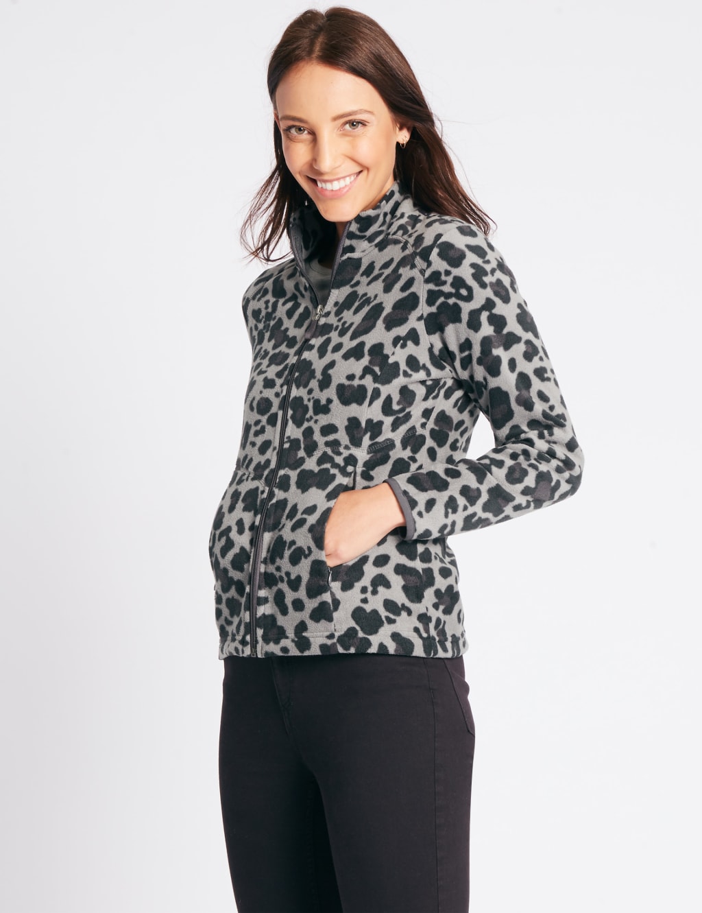 Animal Print Fleece Jacket 1 of 4