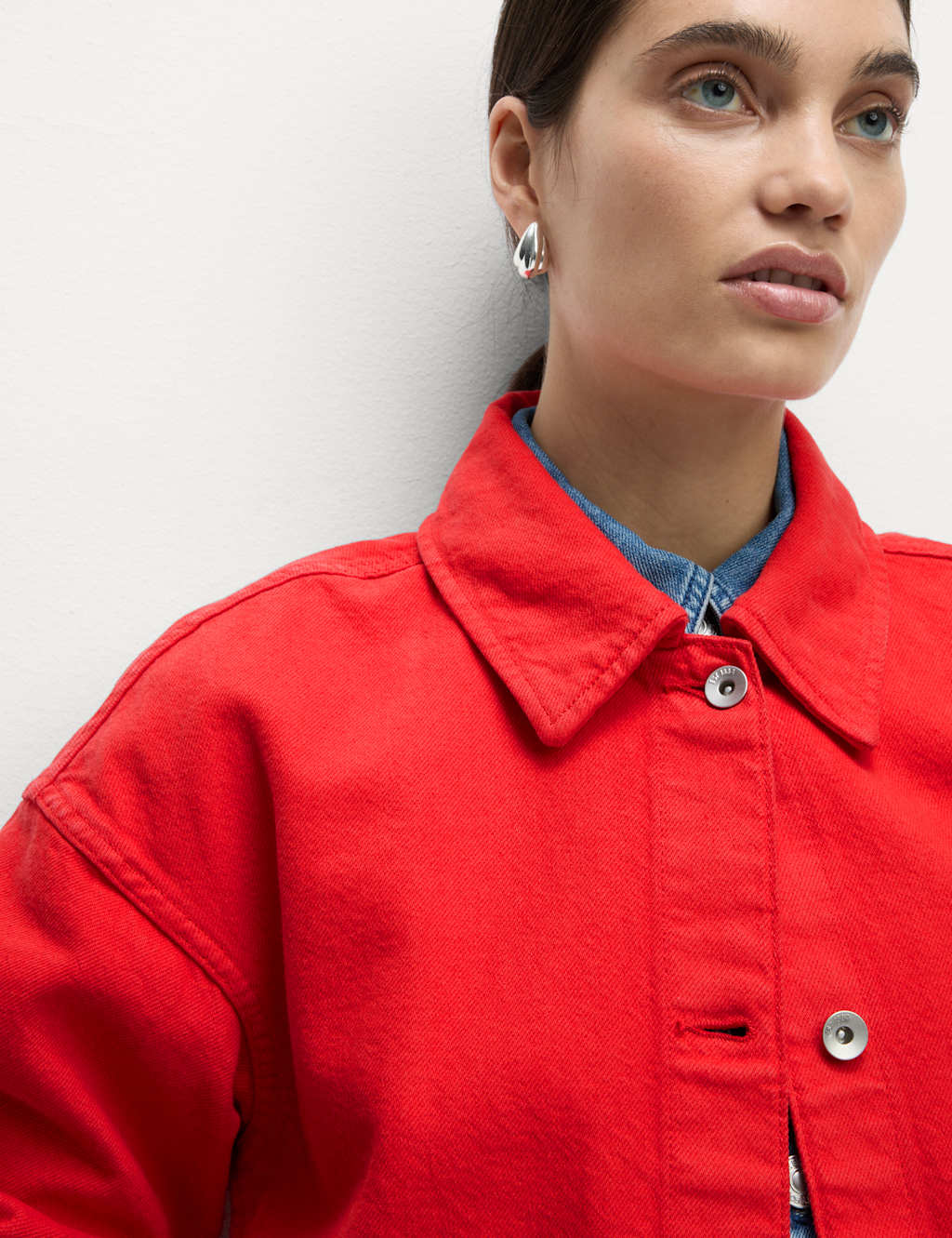 Pure Cotton Cropped Denim Shacket 4 of 7