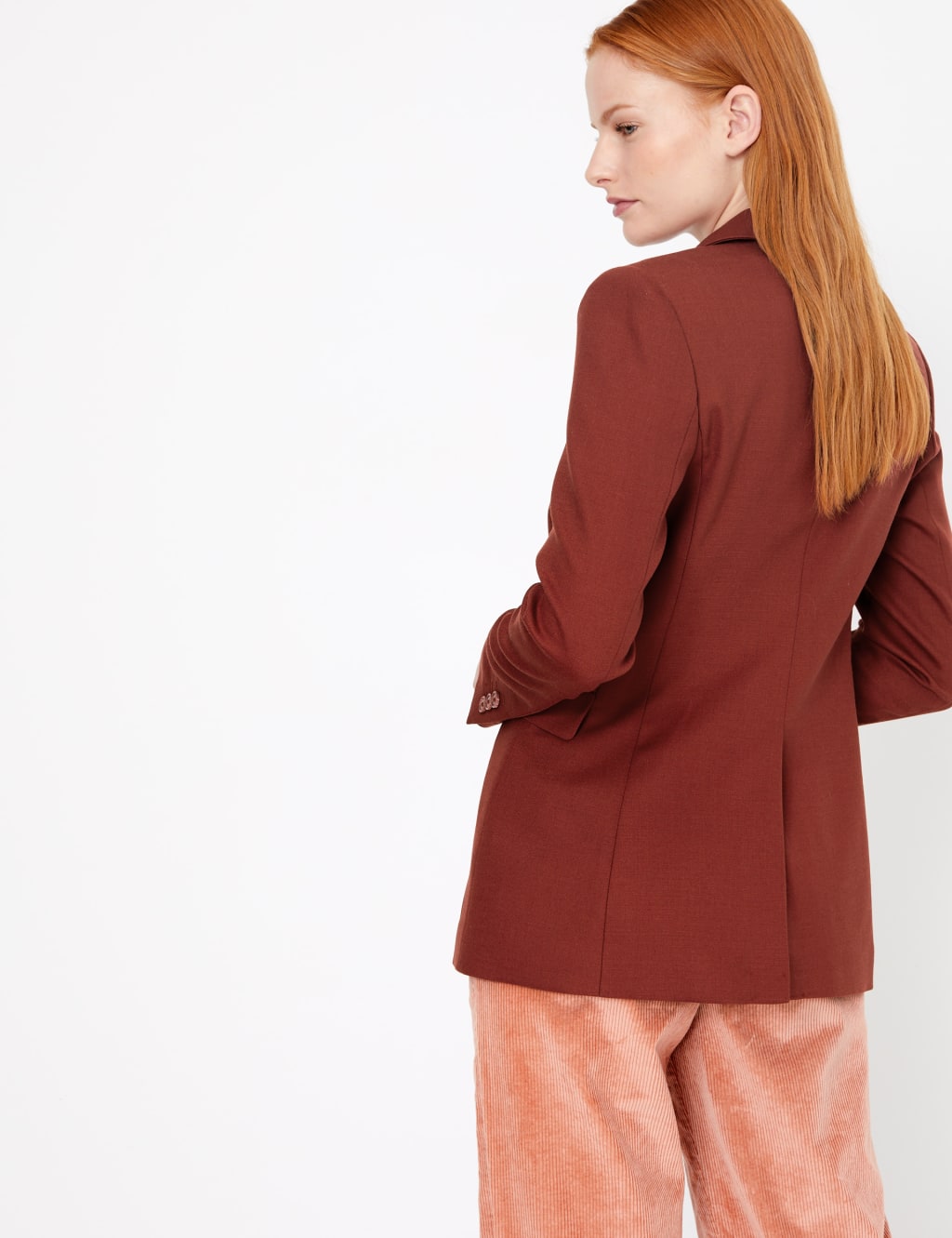Wool Blend Tailored Blazer with Silk 4 of 4