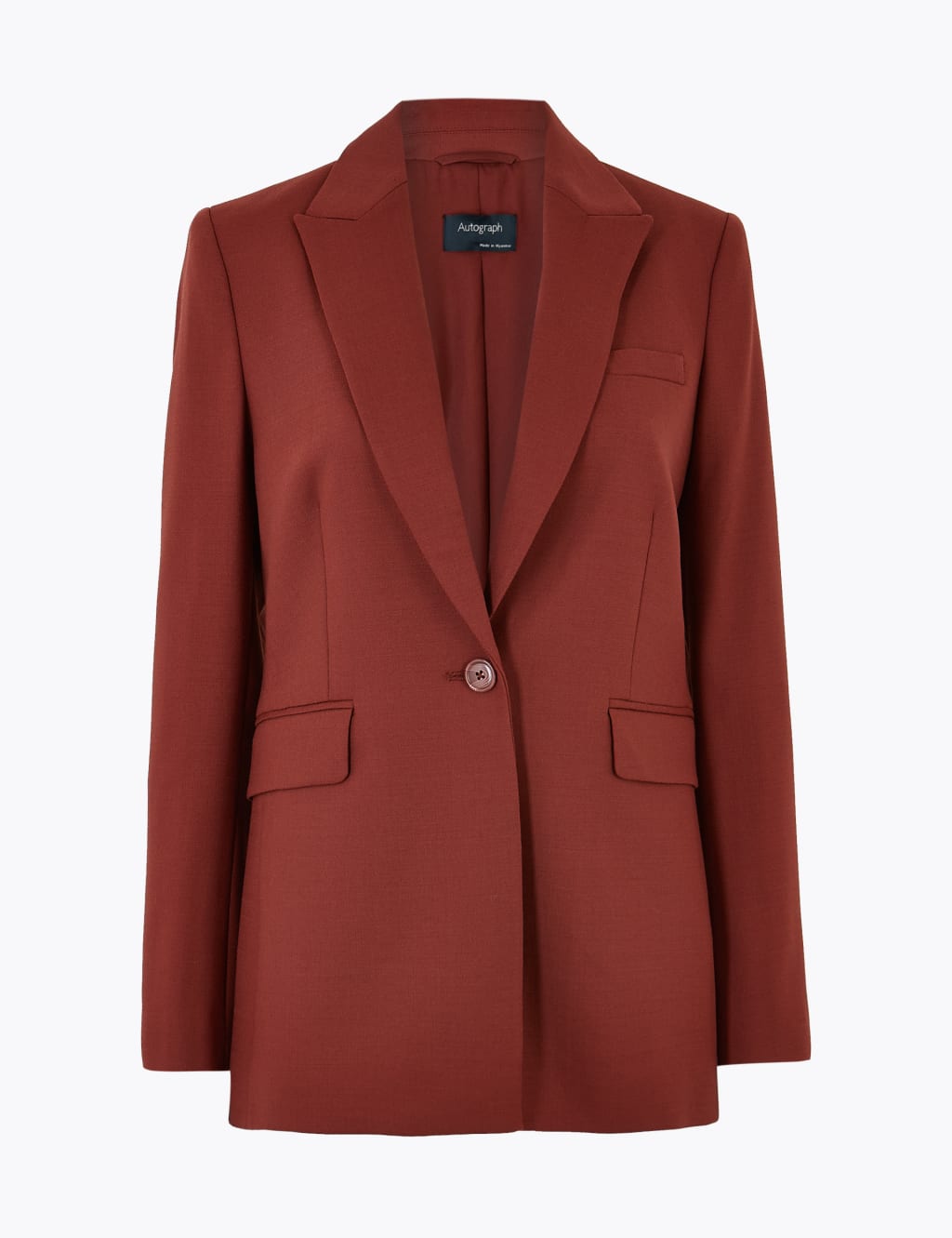 Wool Blend Tailored Blazer with Silk 2 of 4