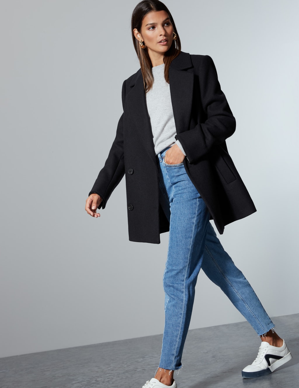 Wool Rich Double Breasted Peacoat Autograph M S