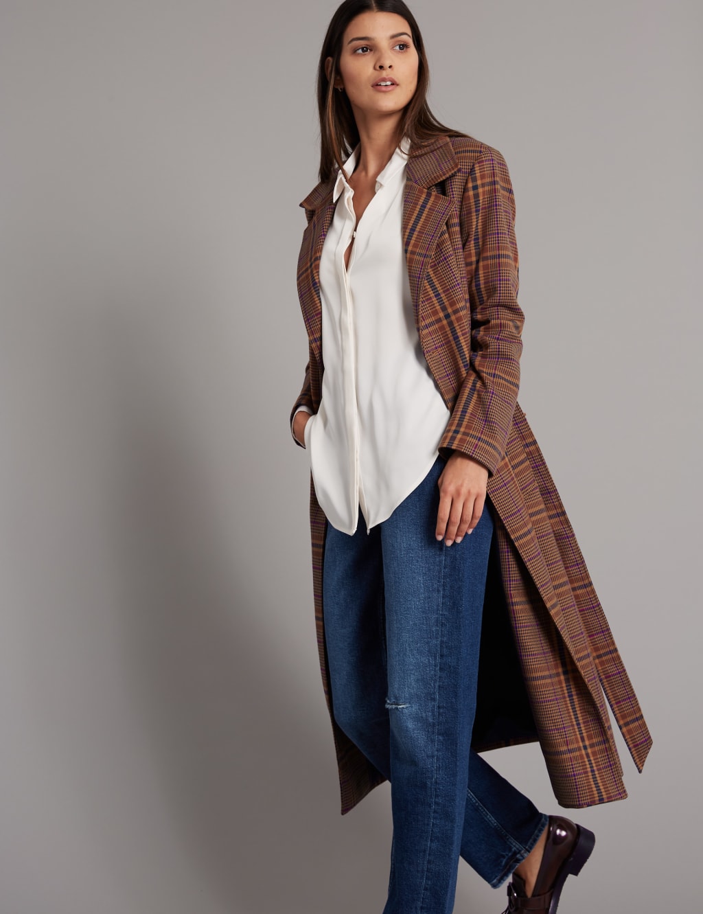 Checked Trench Coat Autograph M S
