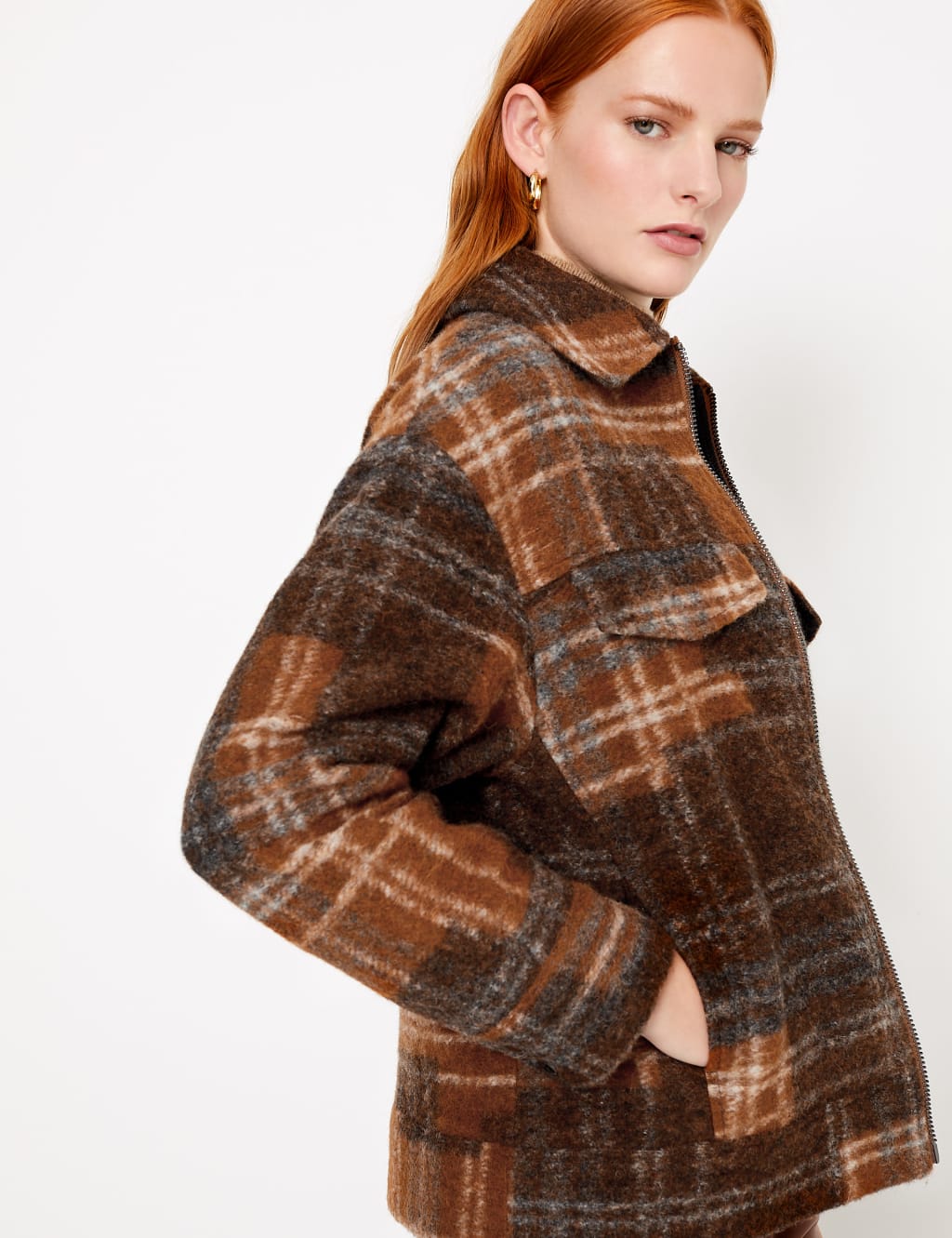 Checked Cropped Short Jacket 4 of 5