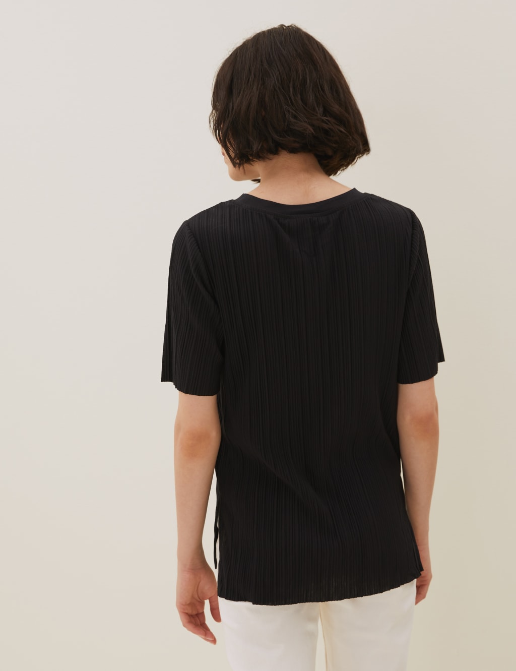 Jersey Plisse Relaxed Short Sleeve Top 5 of 5