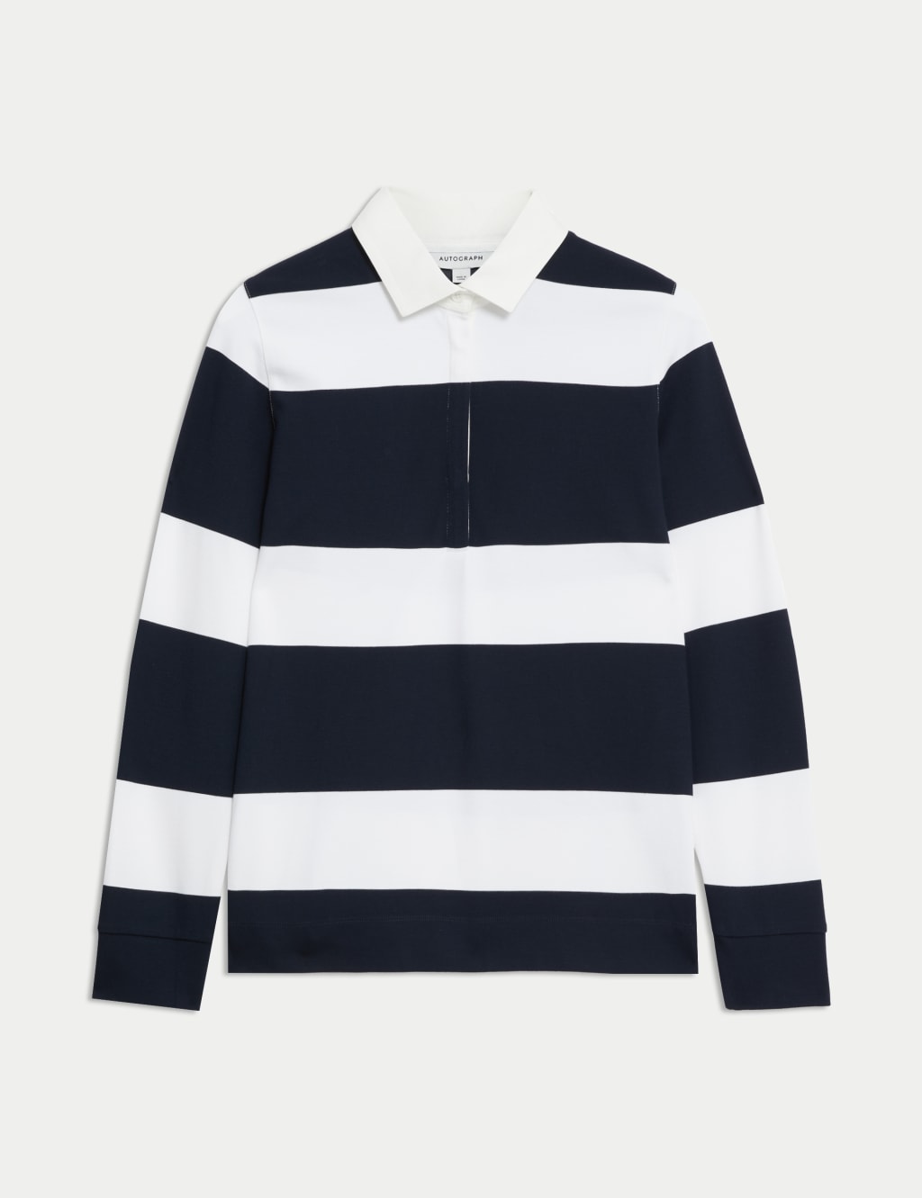 Striped Collared Long Sleeve Rugby Top Autograph M S