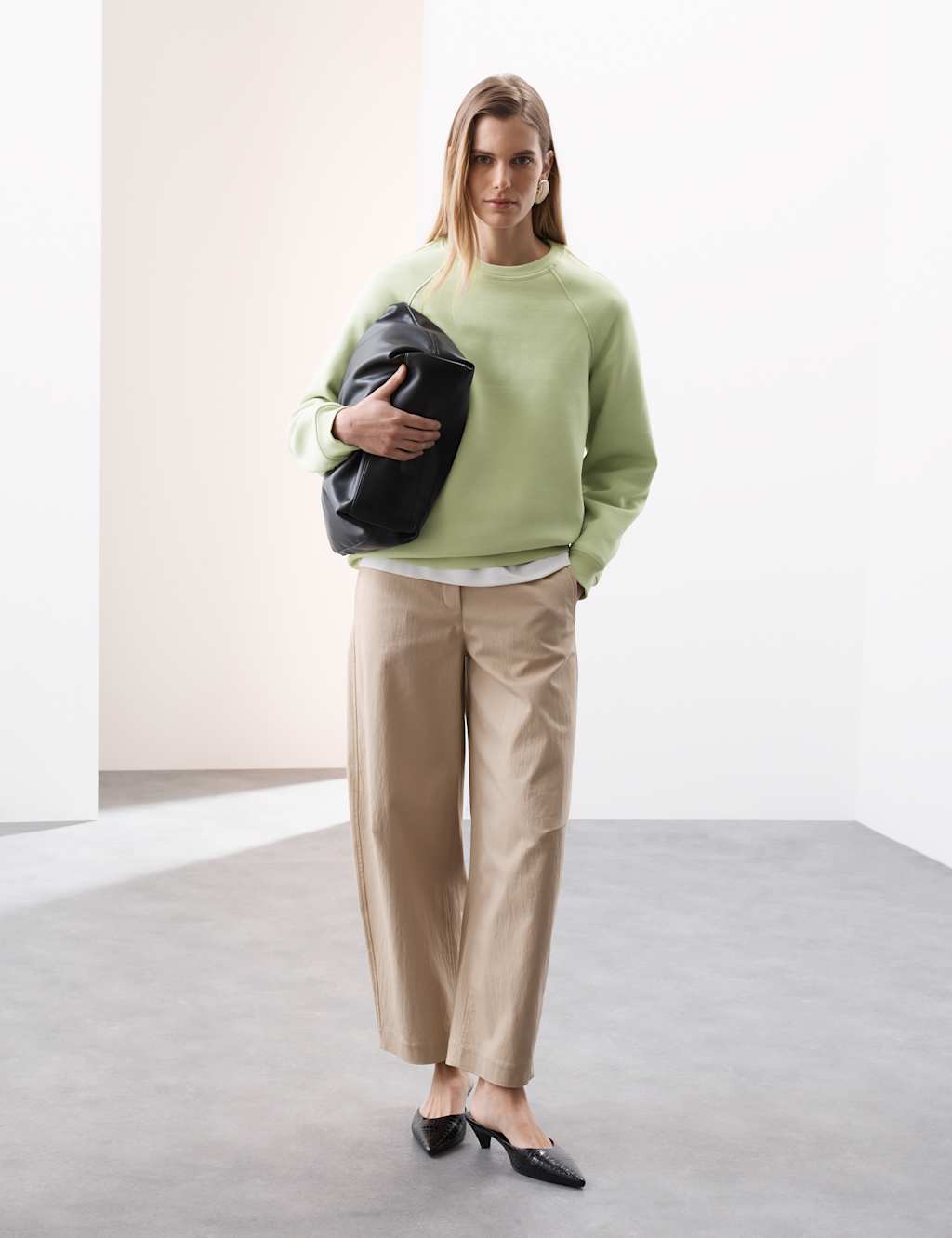 Cotton Blend Crew Neck Sweatshirt 3 of 7