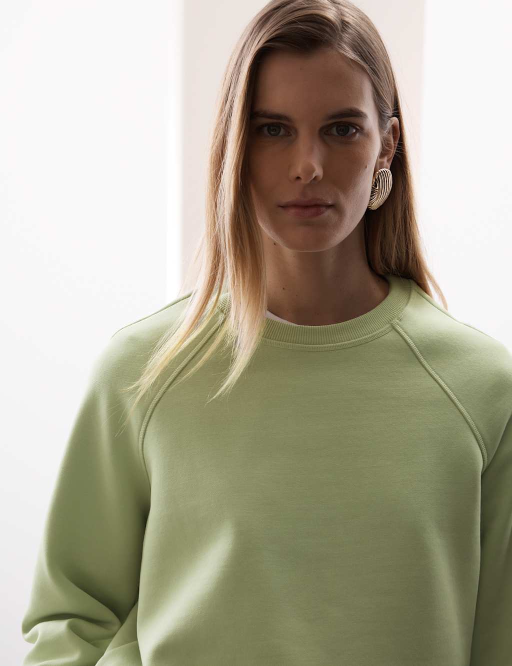Cotton Blend Crew Neck Sweatshirt 6 of 7