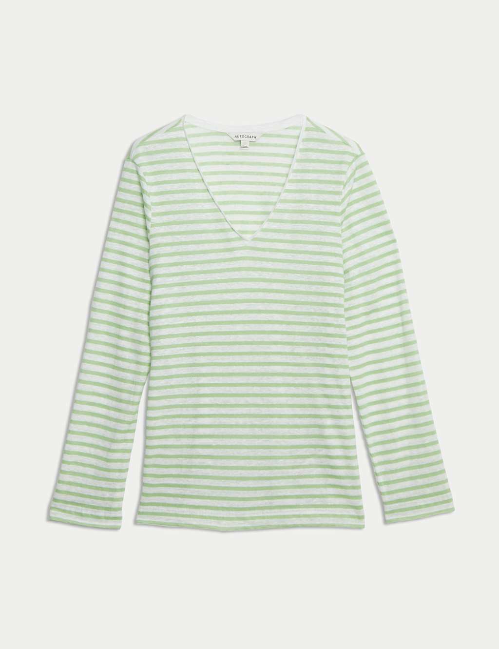 Pure Linen Striped V-Neck Top 2 of 4