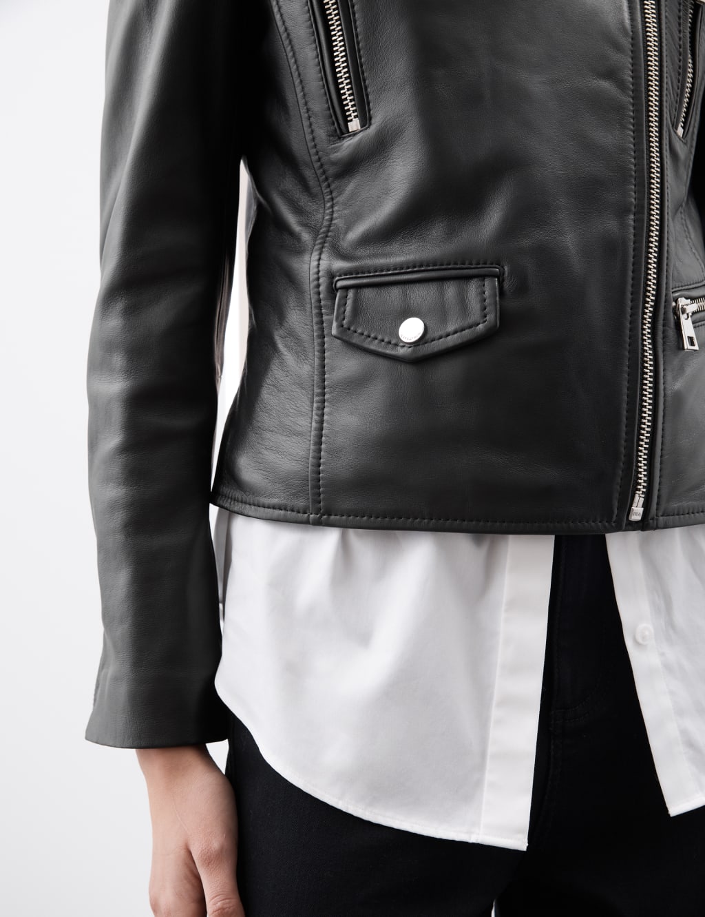 Leather Biker Jacket 4 of 8