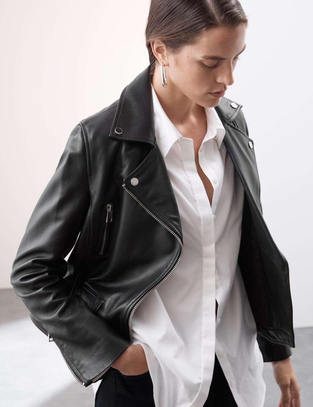 Marks and spencer leather jacket womens outlet