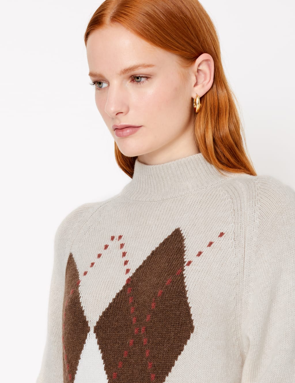 Argyle Turtle Neck Relaxed Fit Jumper 4 of 5
