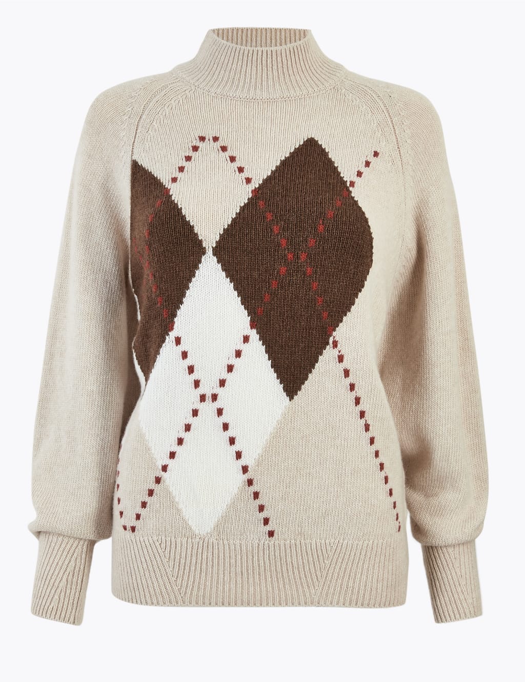 Argyle Turtle Neck Relaxed Fit Jumper 2 of 5