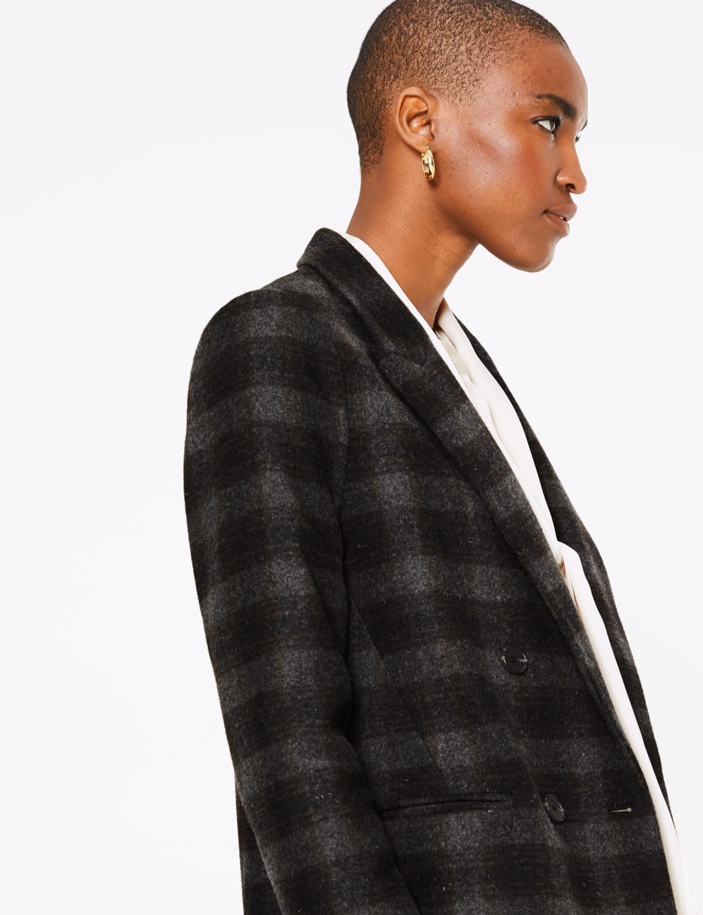 Checked Double Breasted Blazer 3 of 7